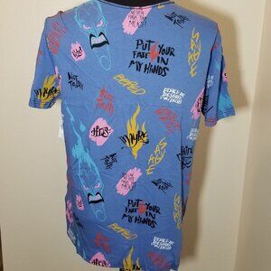 Disney Parks Mens Medium Blue Villains "Up to No Good" Halloween Resortwear NWT